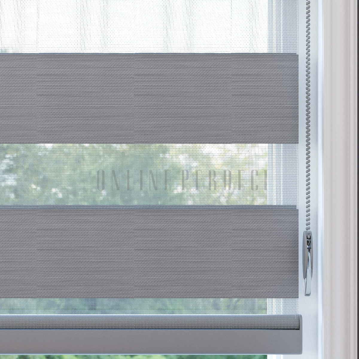 Golvia Açık Gri Blackout Zebra Perde