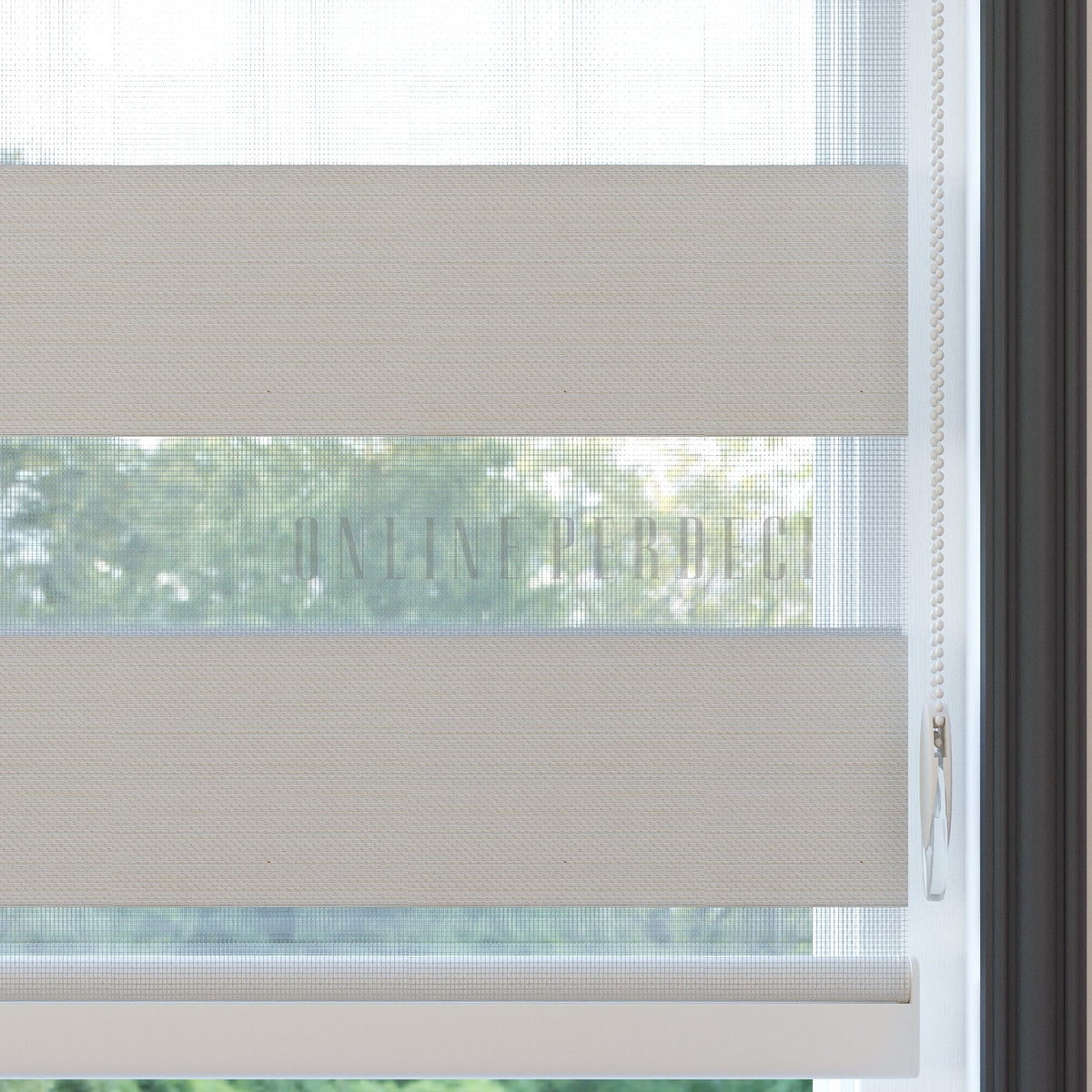 Golvia Ekru Blackout Zebra Perde