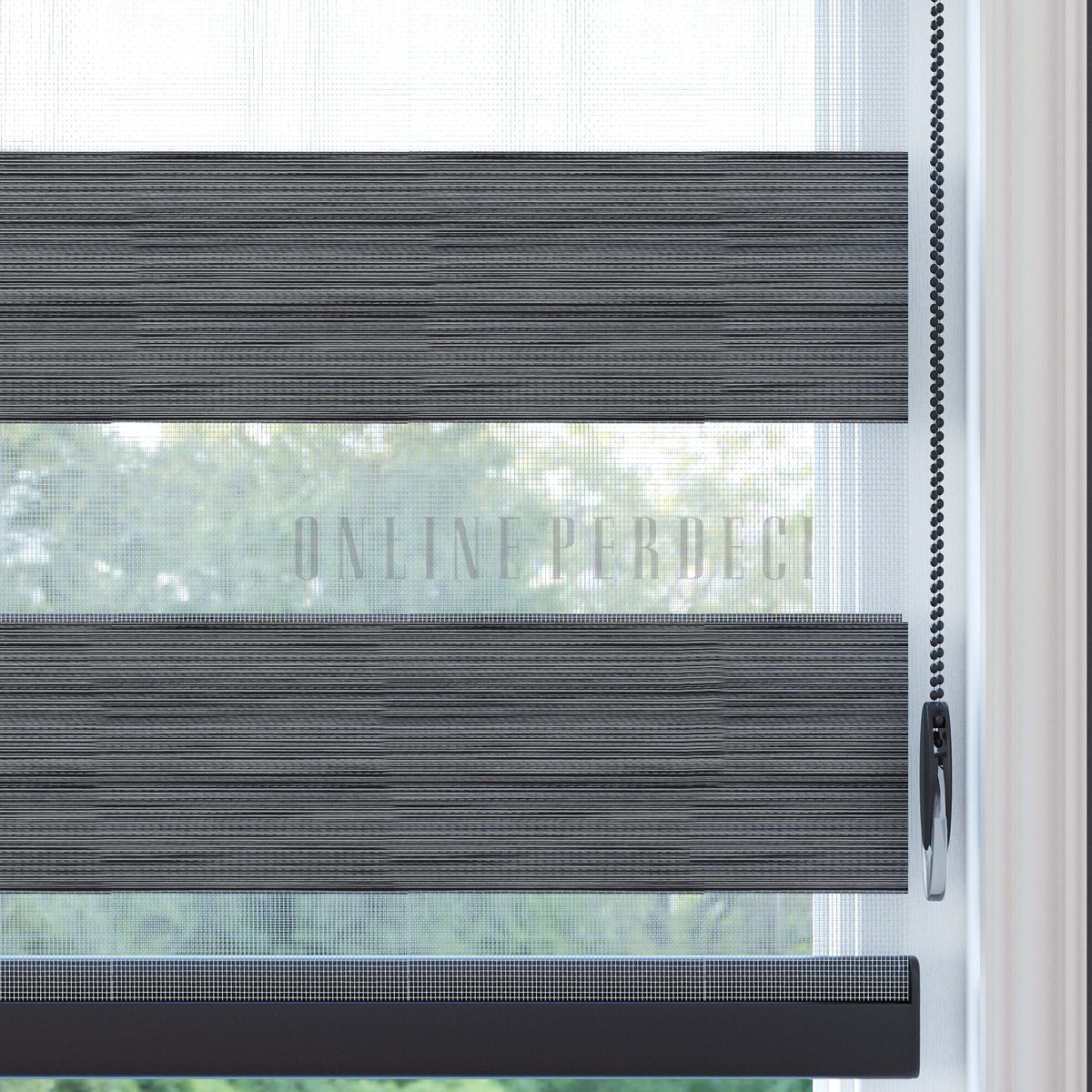 Golvia Gri Blackout Zebra Perde