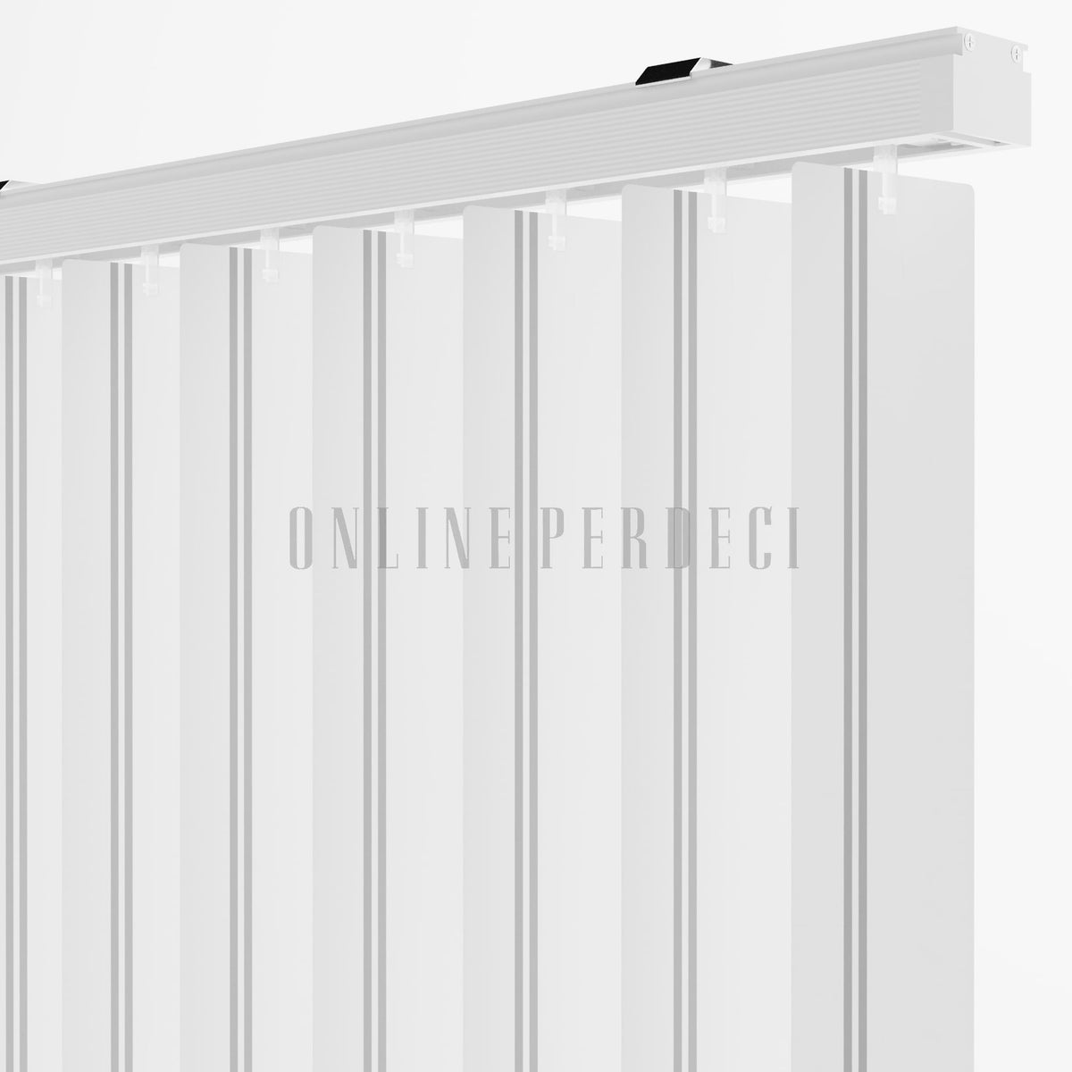 Gri Çizgili PVC Dikey Perde