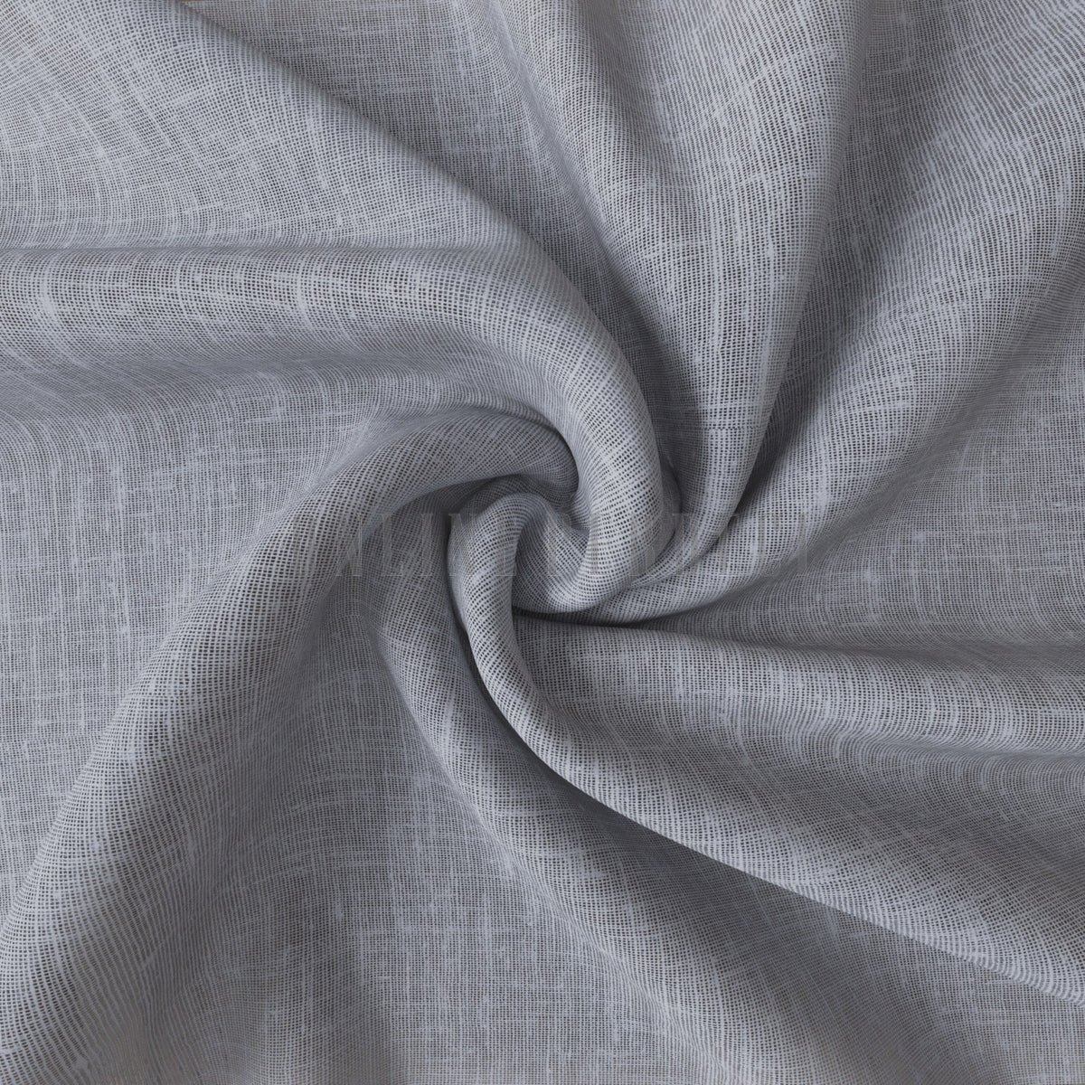Gri Folded Keten Düz Tül Perde - Folima