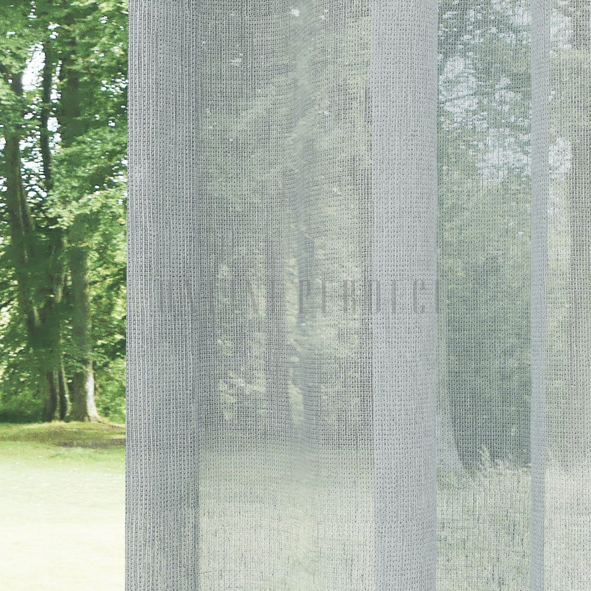 Gri Naturel Soft Keten Düz Tül Perde - Sumera