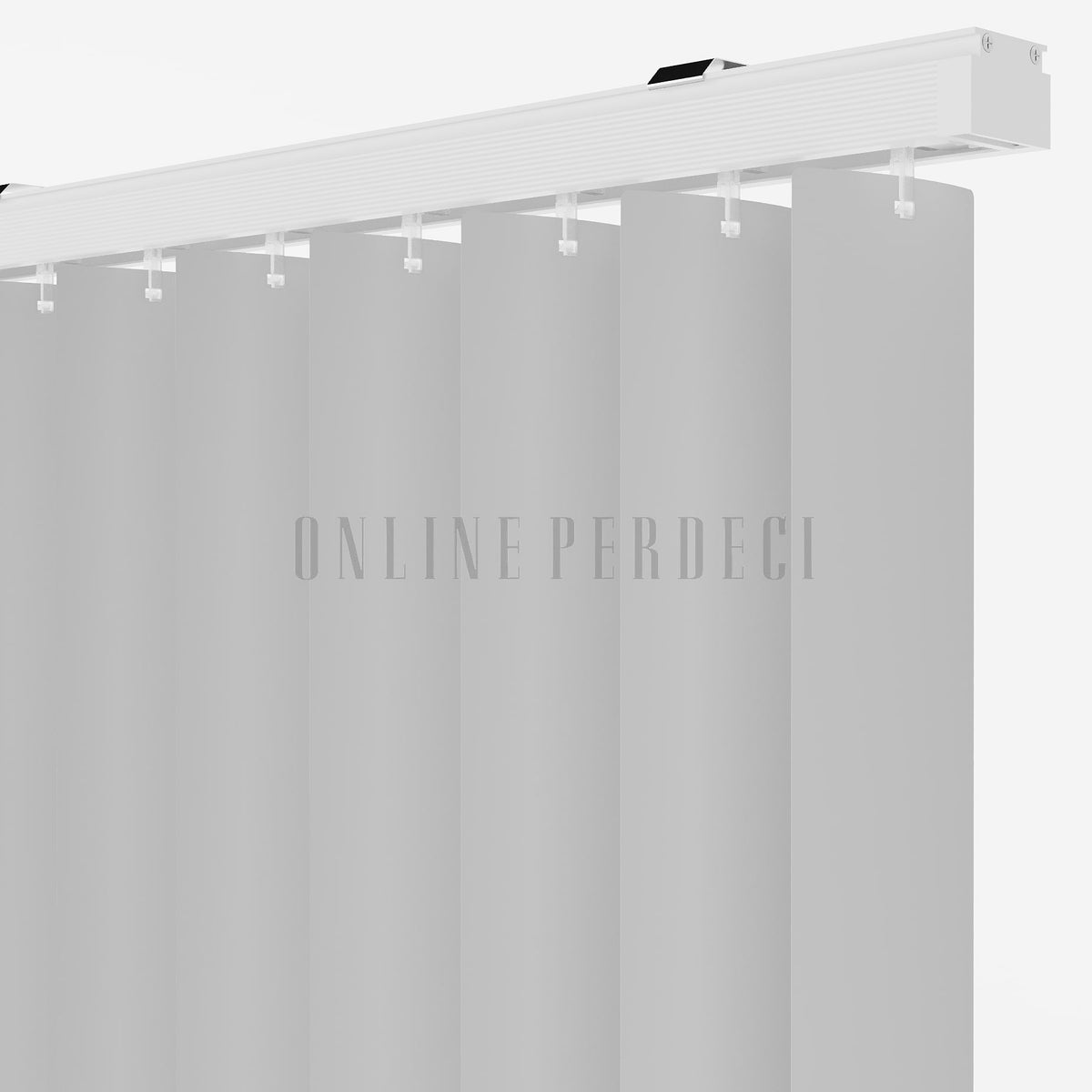 Gri Oval Düz PVC Dikey Perde