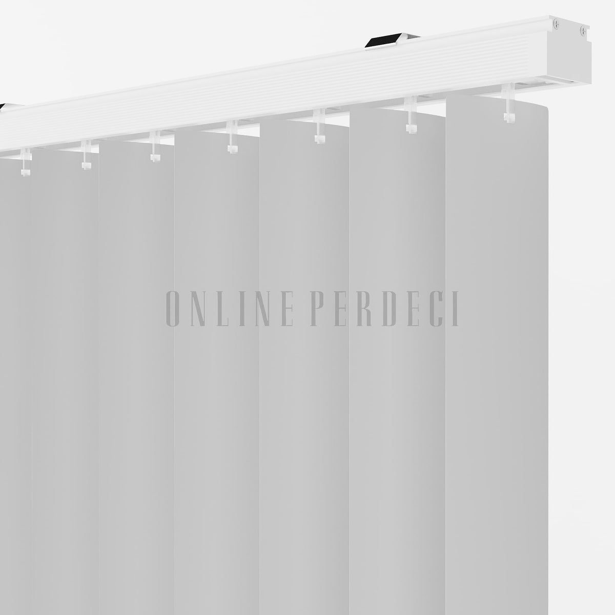 Gri Oval Düz PVC Dikey Perde