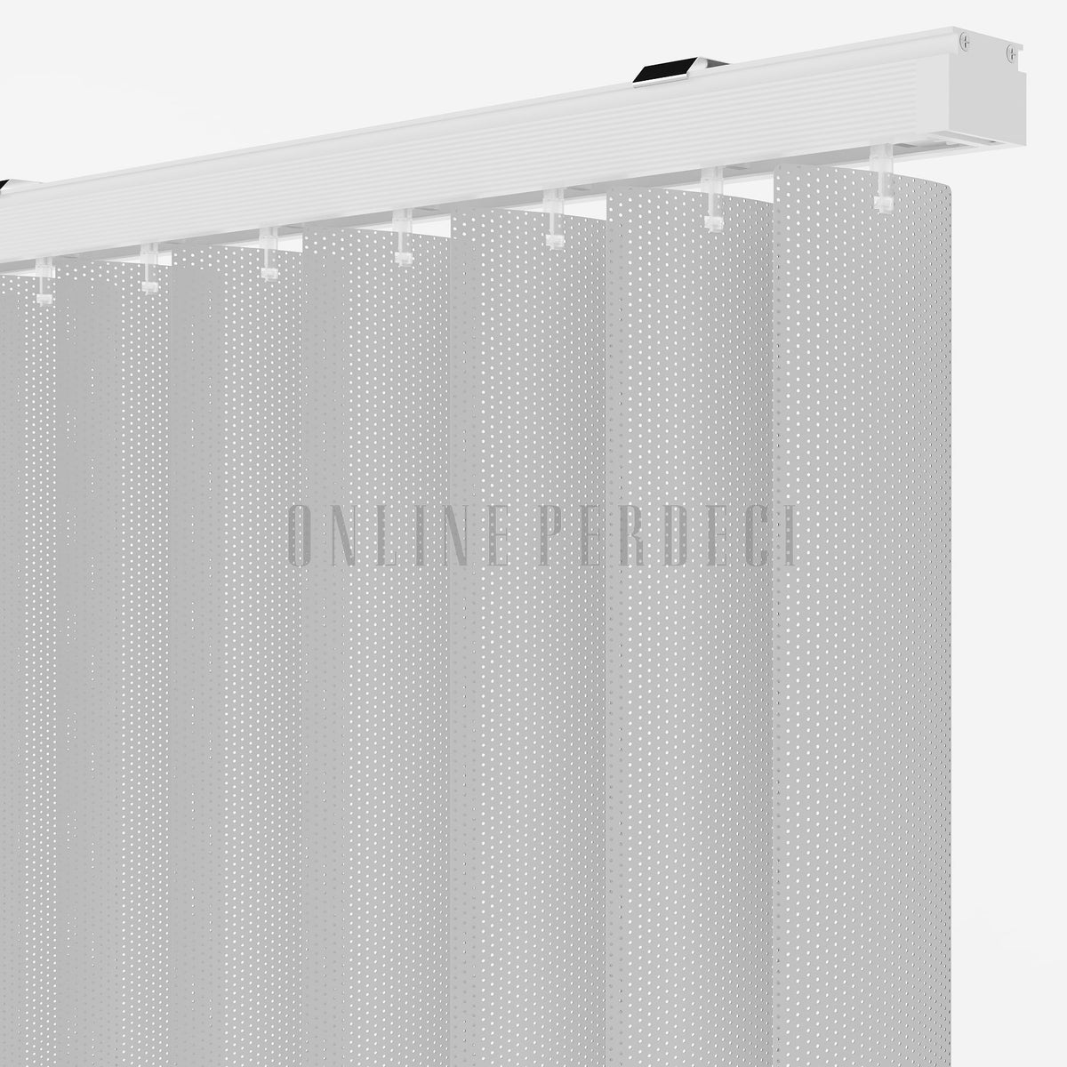 Gri Oval Perfore PVC Dikey Perde