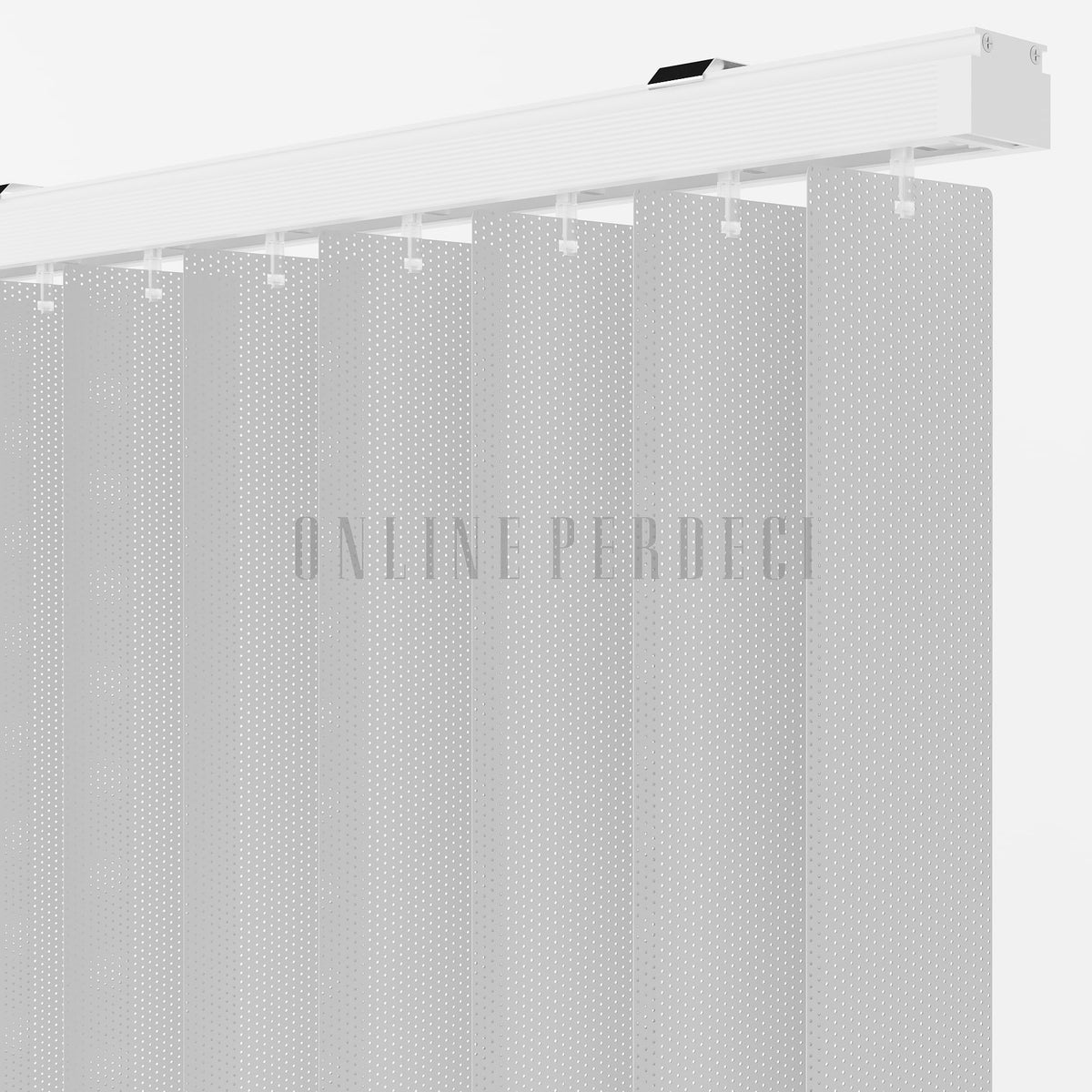 Gri Perfore PVC Dikey Perde