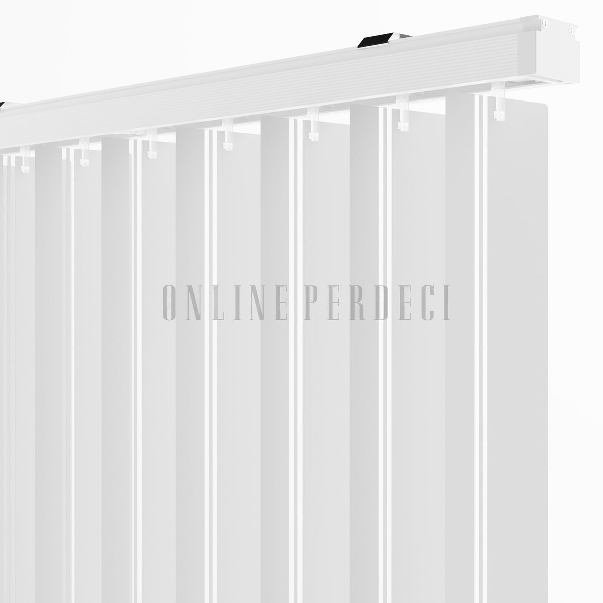 Gri Şeffaf Çizgili PVC Dikey Perde