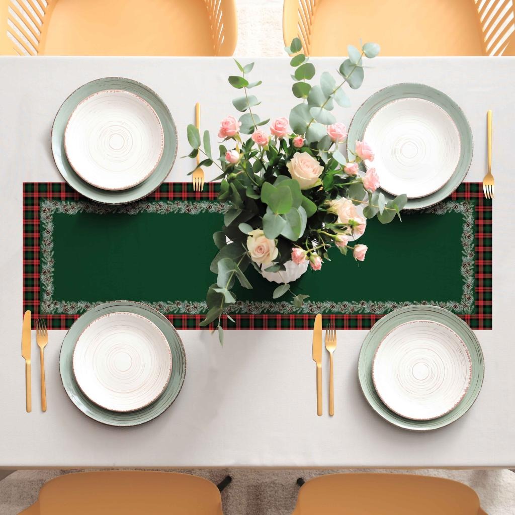 Kareli Kozalak Detaylı Yolluk Örtüsü - 140x45CMv