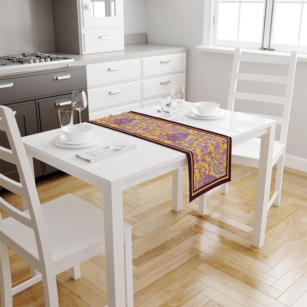 Mor Şam Desenli Runner 140x45CM