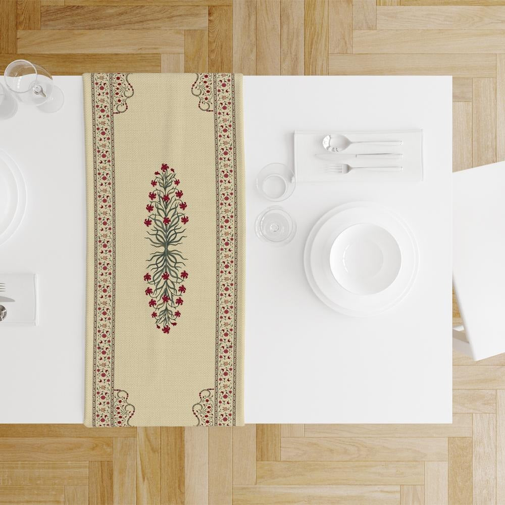 Kırmızı Lale Desenli Yolluk 140x45 cm