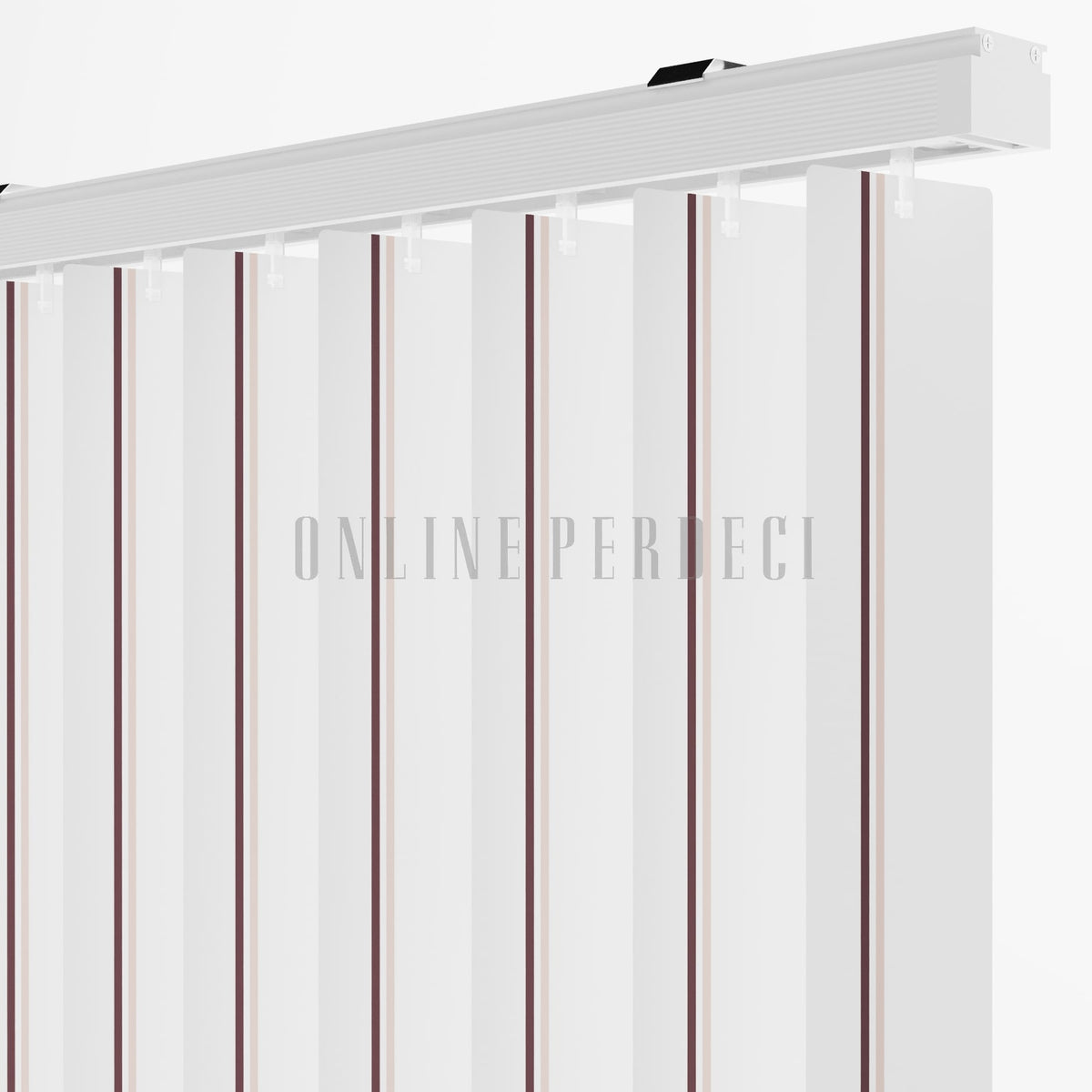 Kahverengi-Pembe Çizgili PVC Dikey Perde