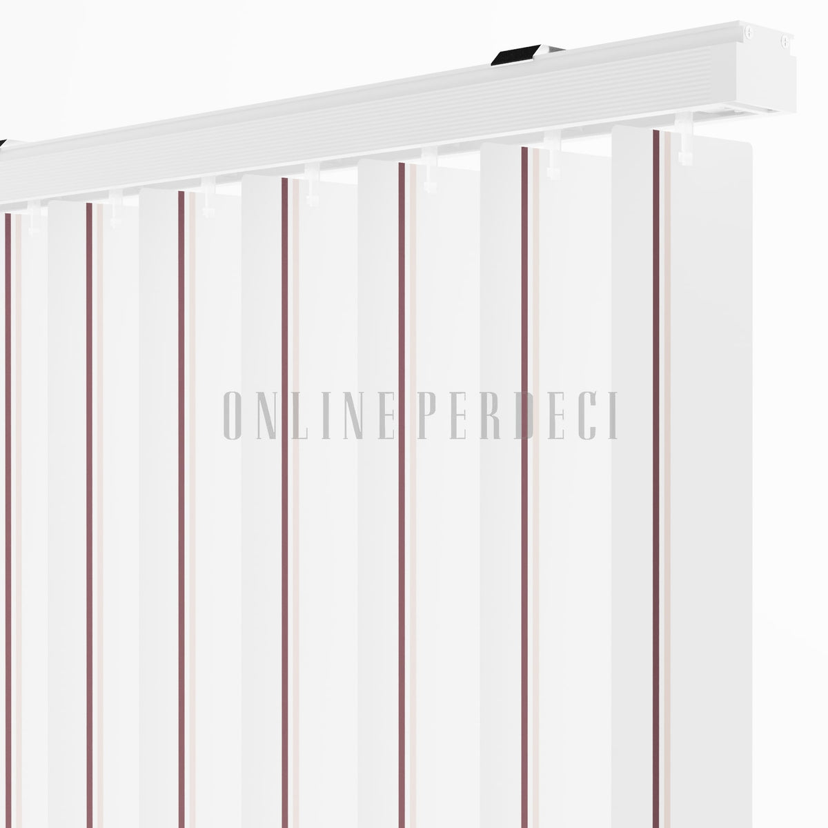 Kahverengi-Pembe Çizgili PVC Dikey Perde