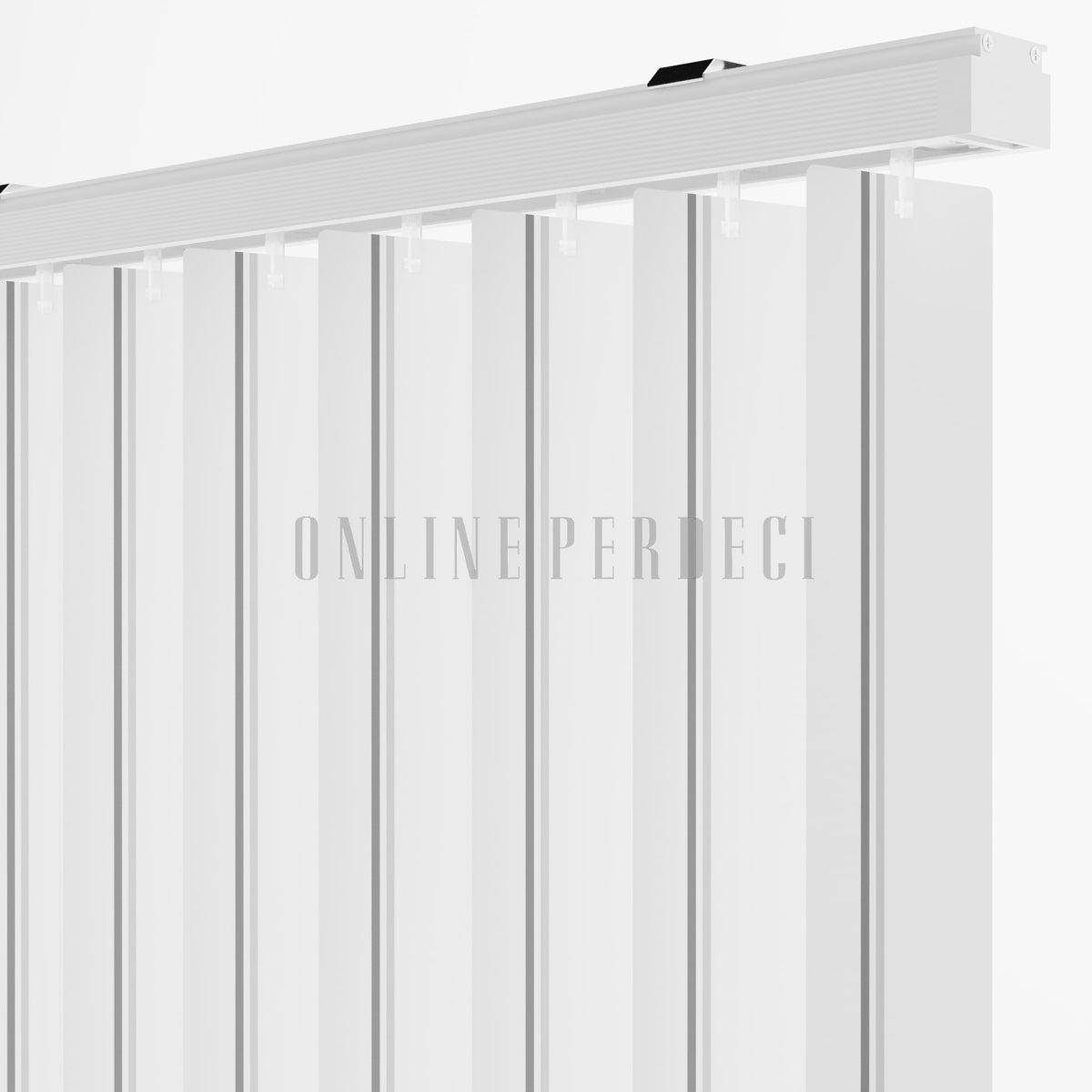 Koyu Gri-Gri Çizgili PVC Dikey Perde