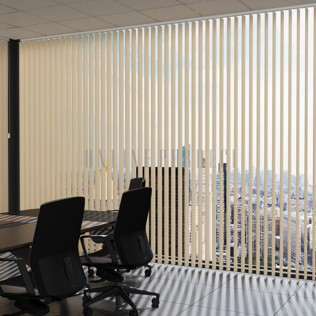Koyu Krem Düz PVC Dikey Perde
