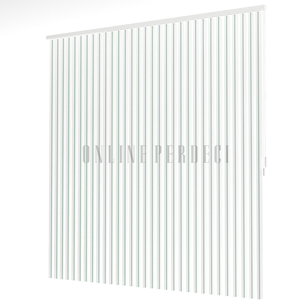 Koyu Yeşil-Yeşil Çizgili PVC Dikey Perde