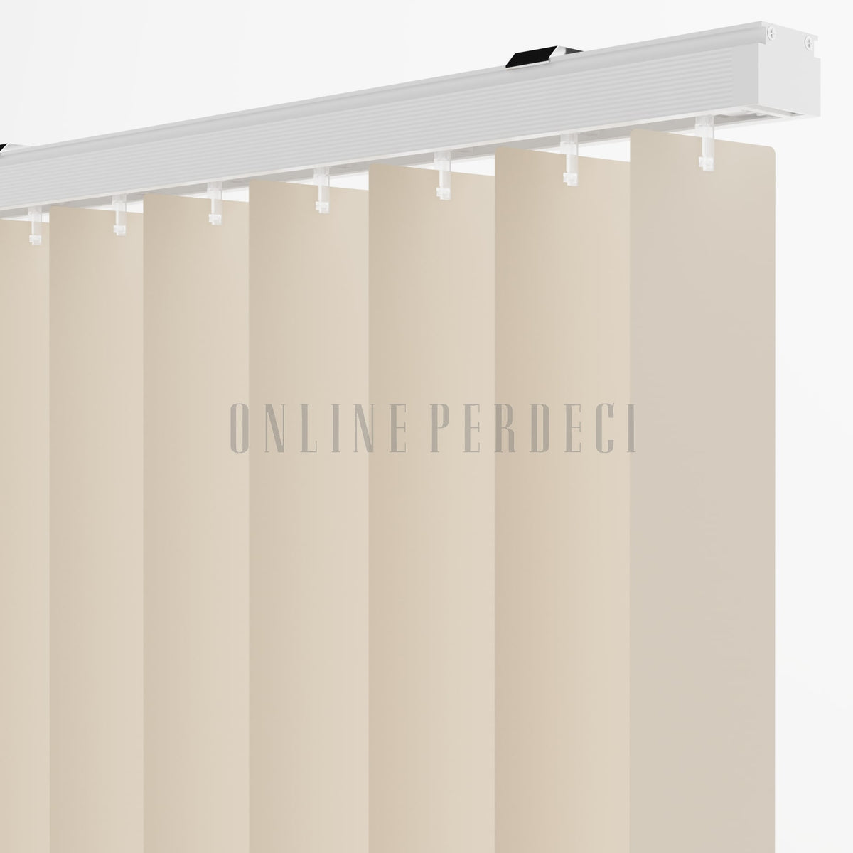 Krem Düz PVC Dikey Perde
