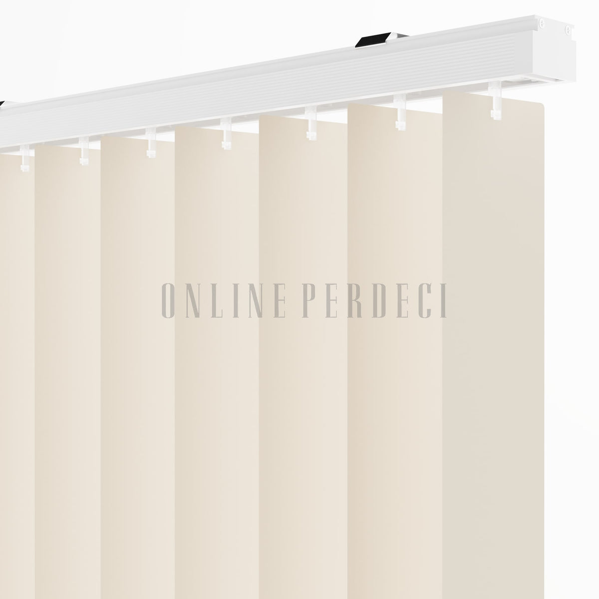 Krem Düz PVC Dikey Perde