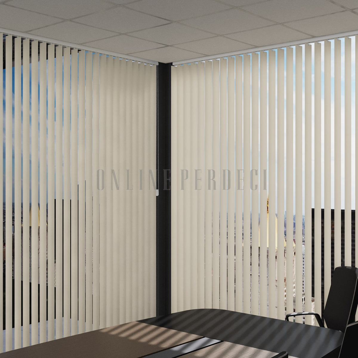 Krem Kanallı PVC Dikey Perde