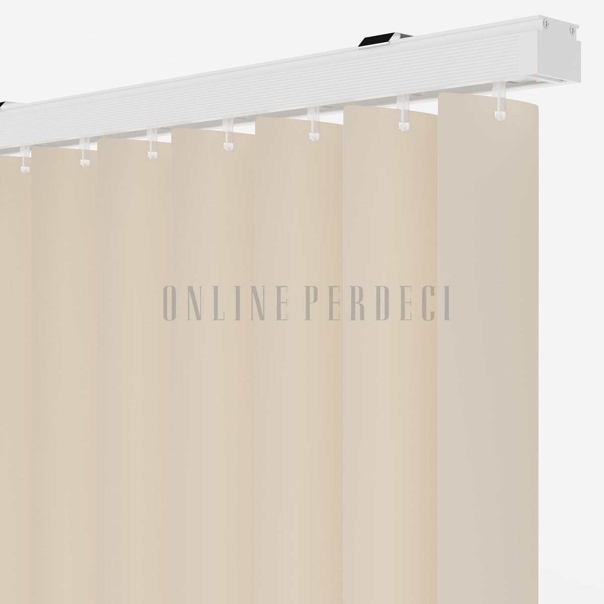 Krem Oval Düz PVC Dikey Perde