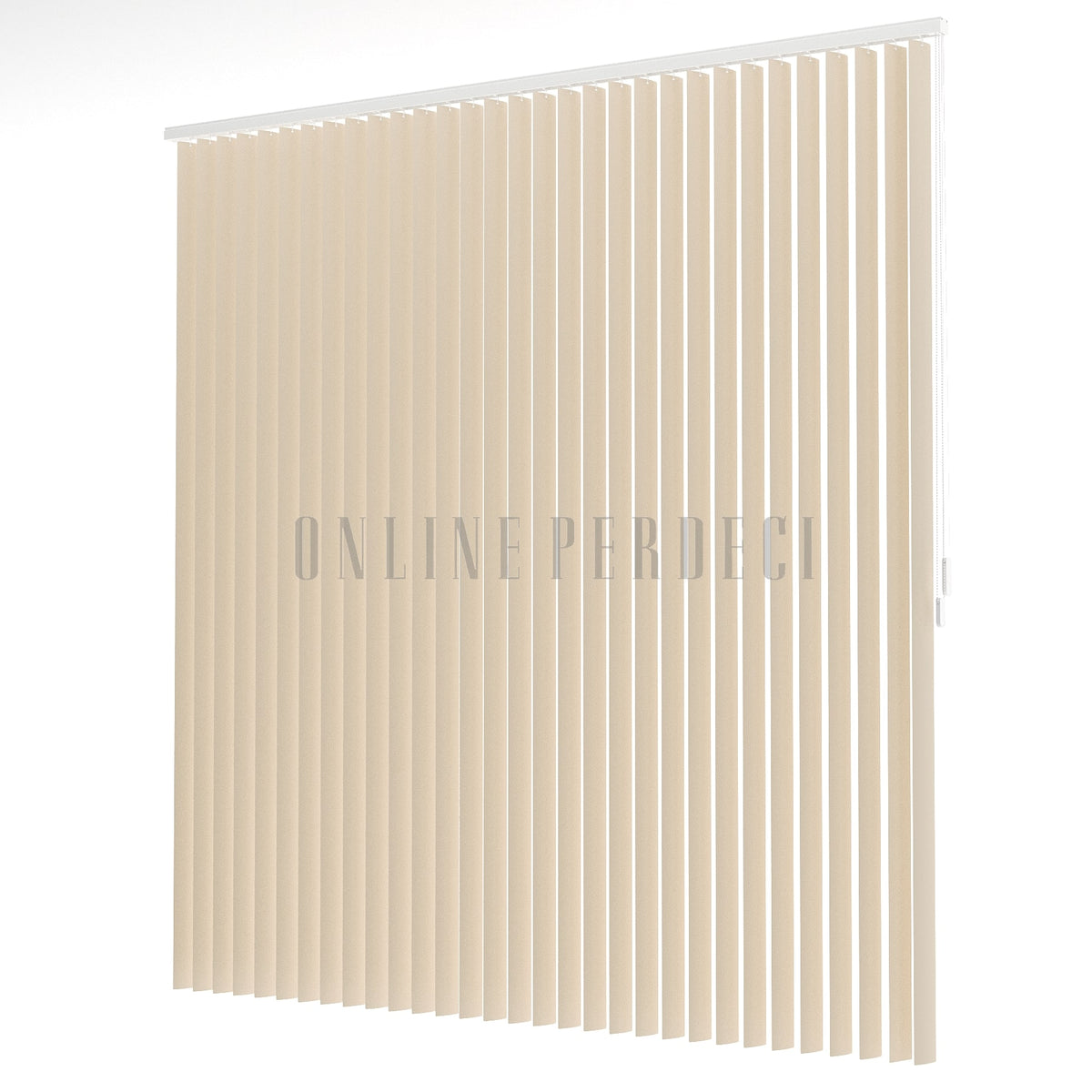 Krem Oval Düz PVC Dikey Perde