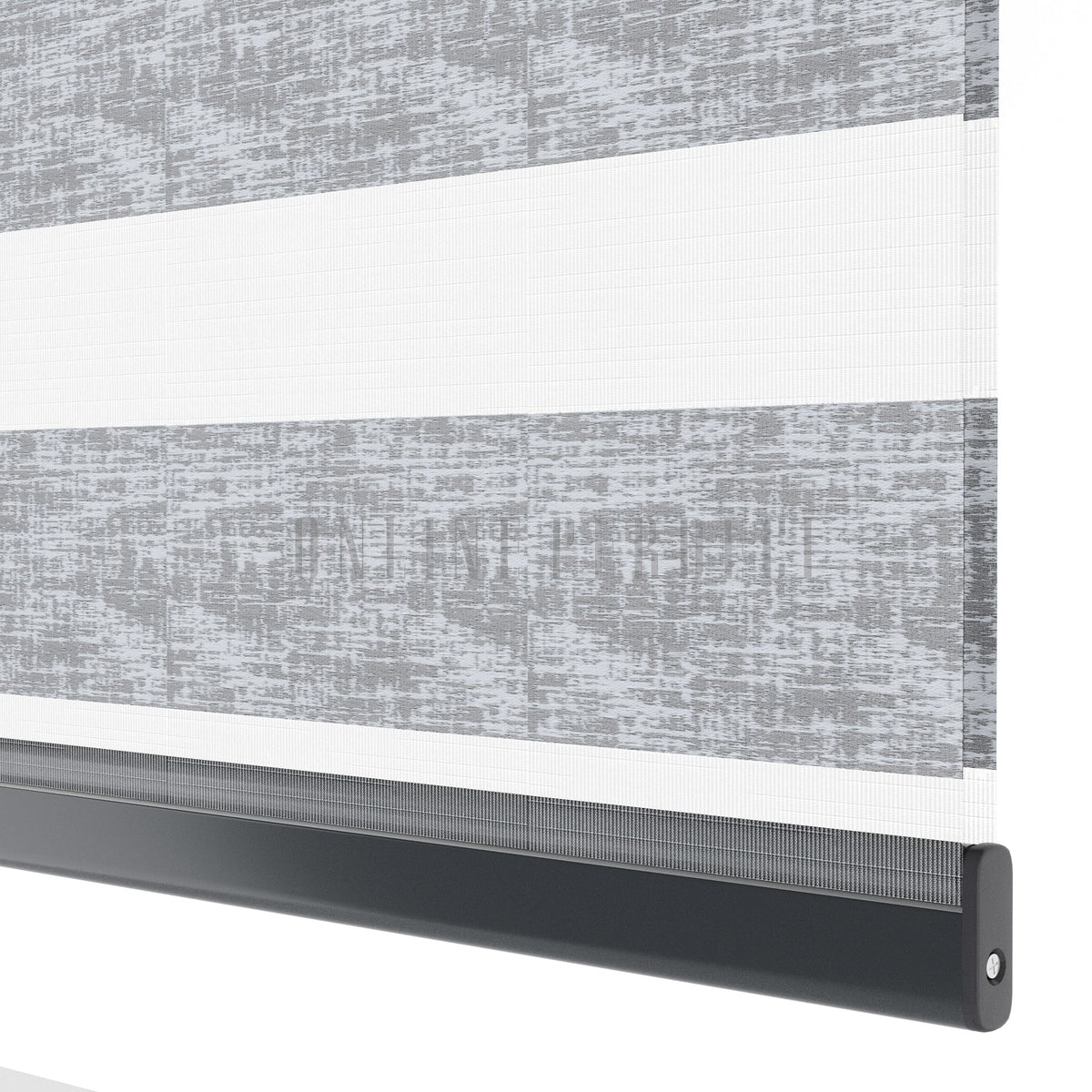 Lonvia Gri Desenli Zebra Perde