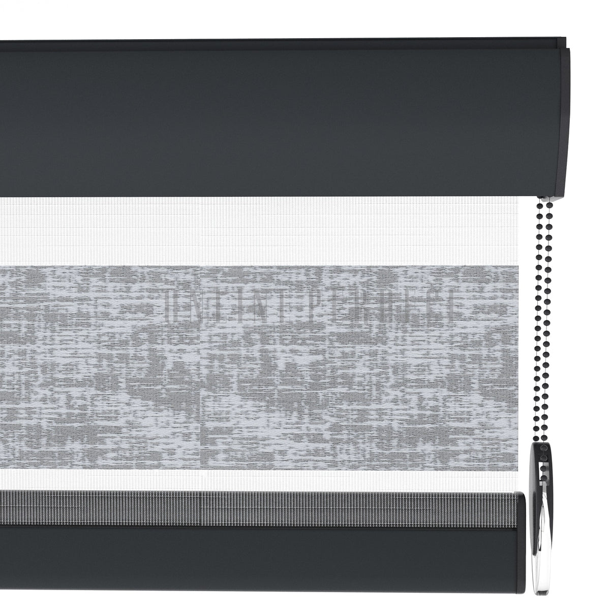 Lonvia Gri Desenli Zebra Perde