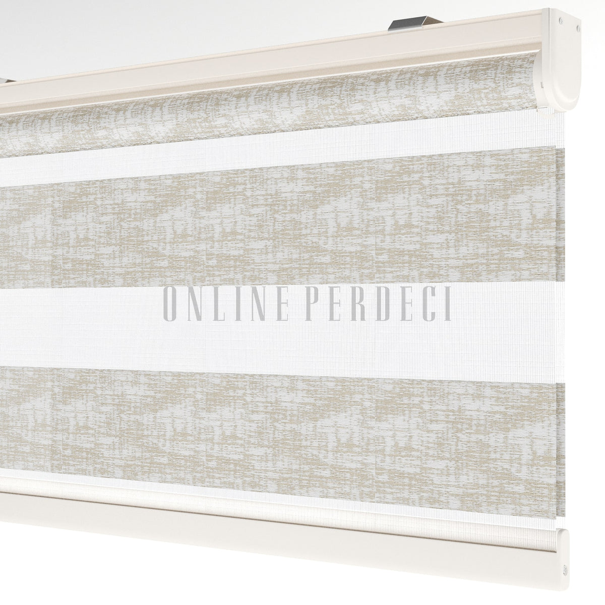 Lonvia Krem Desenli Zebra Perde