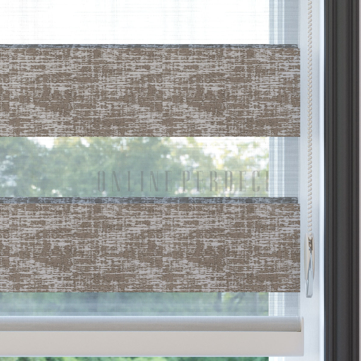 Lonvia Vizon Desenli Zebra Perde