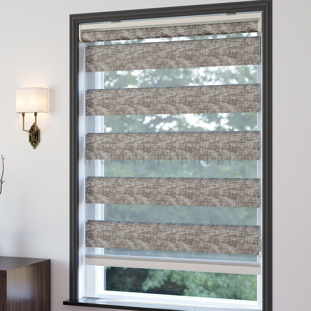 Lonvia Vizon Desenli Zebra Perde