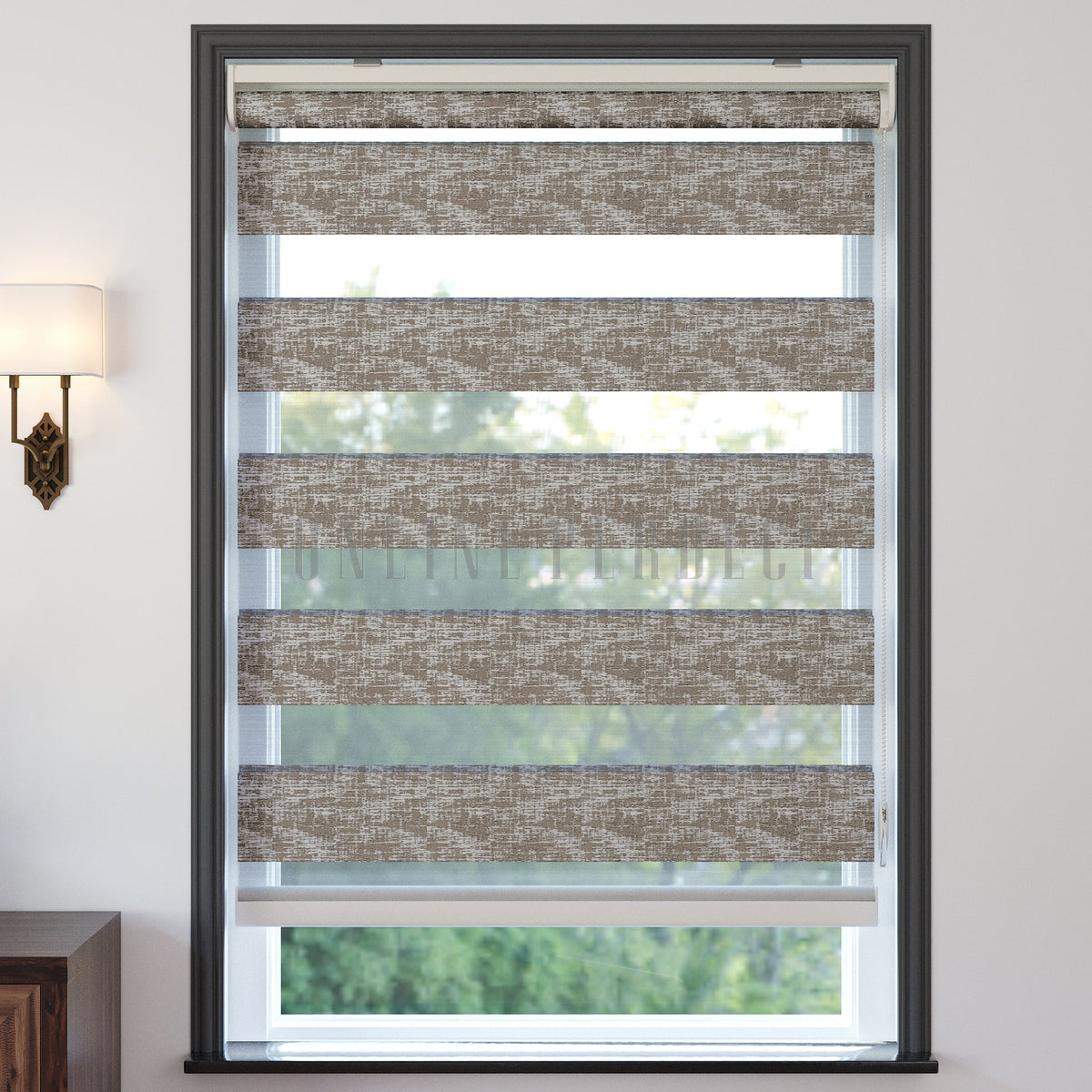 Lonvia Vizon Desenli Zebra Perde