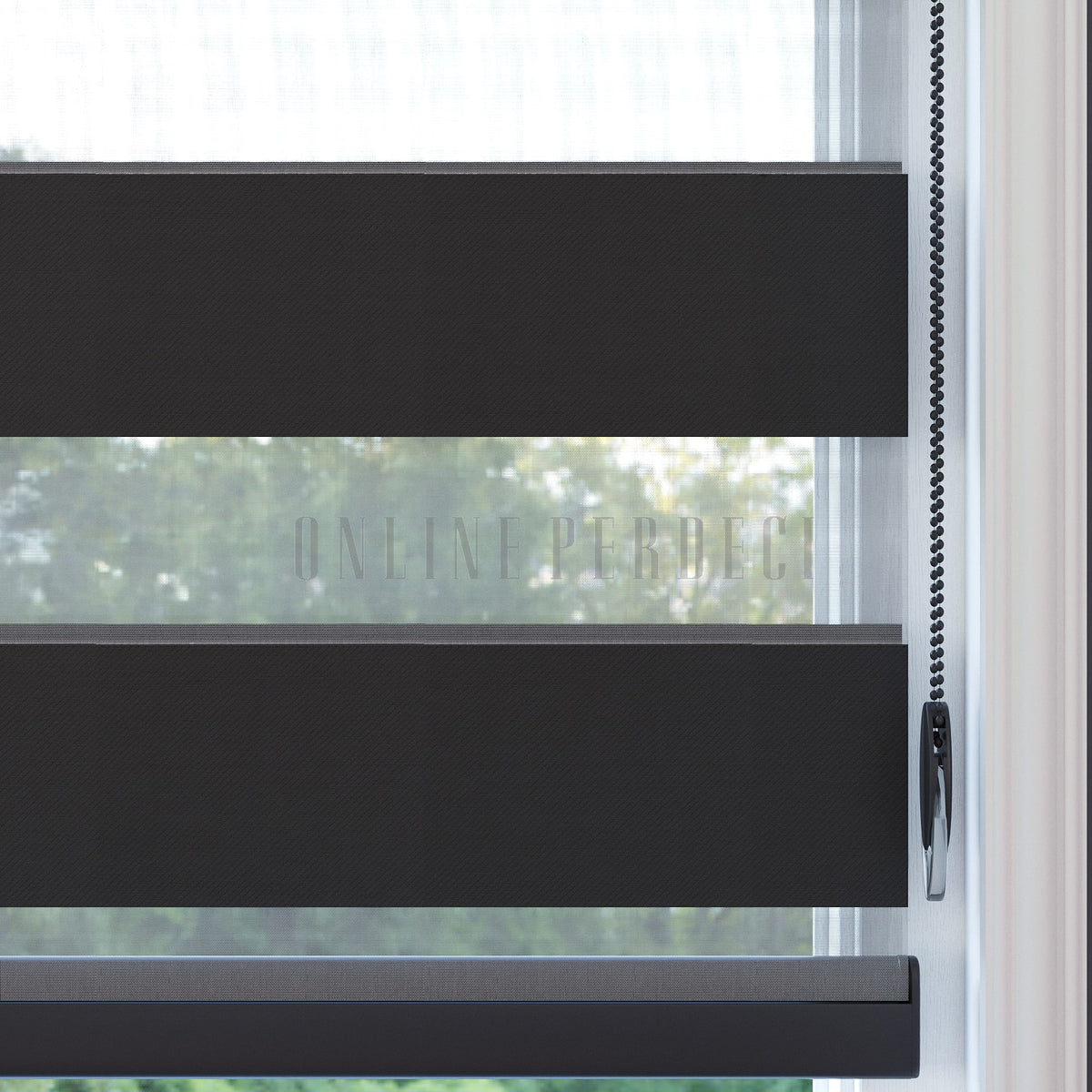 Misra Antrasit Blackout Zebra Perde