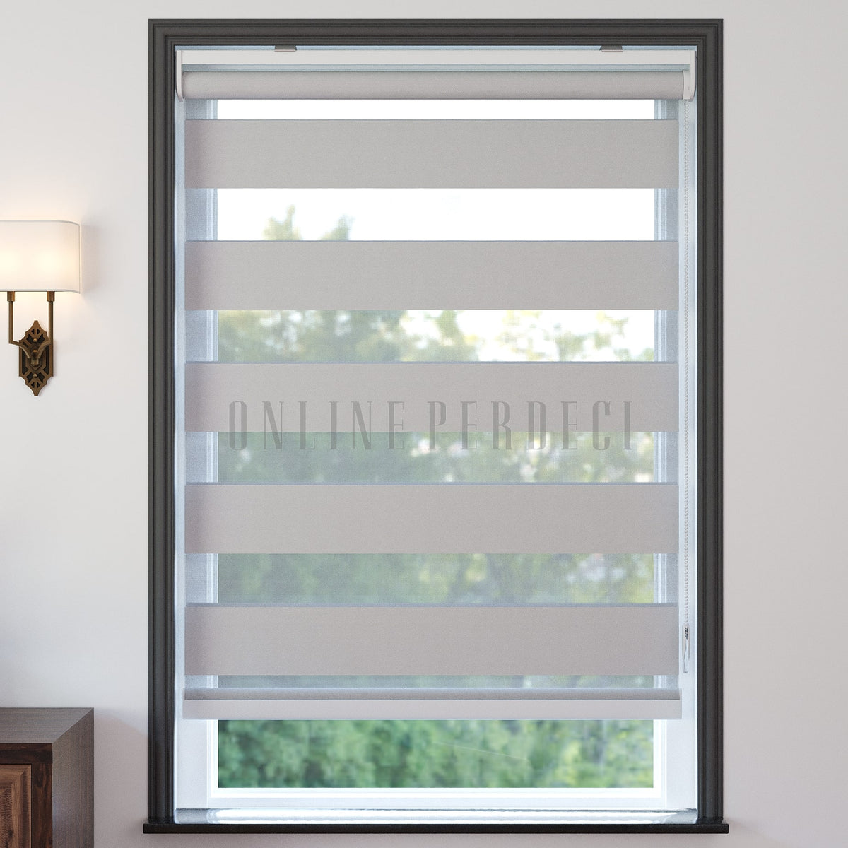 Misra Beyaz Blackout Zebra Perde