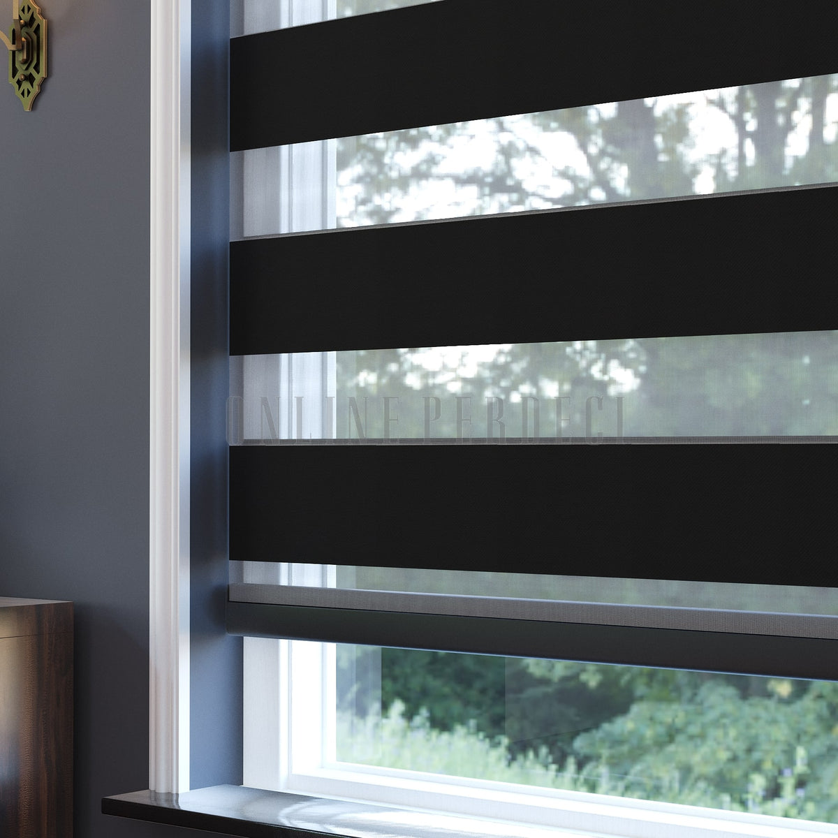 Misra Siyah Blackout Zebra Perde