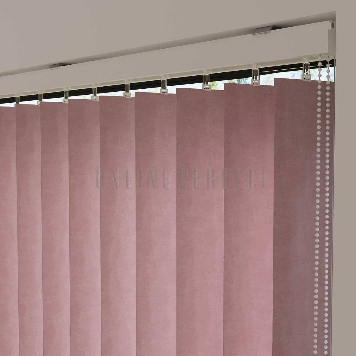 Pembe Blackout Kumaş Dikey Perde - Selestra