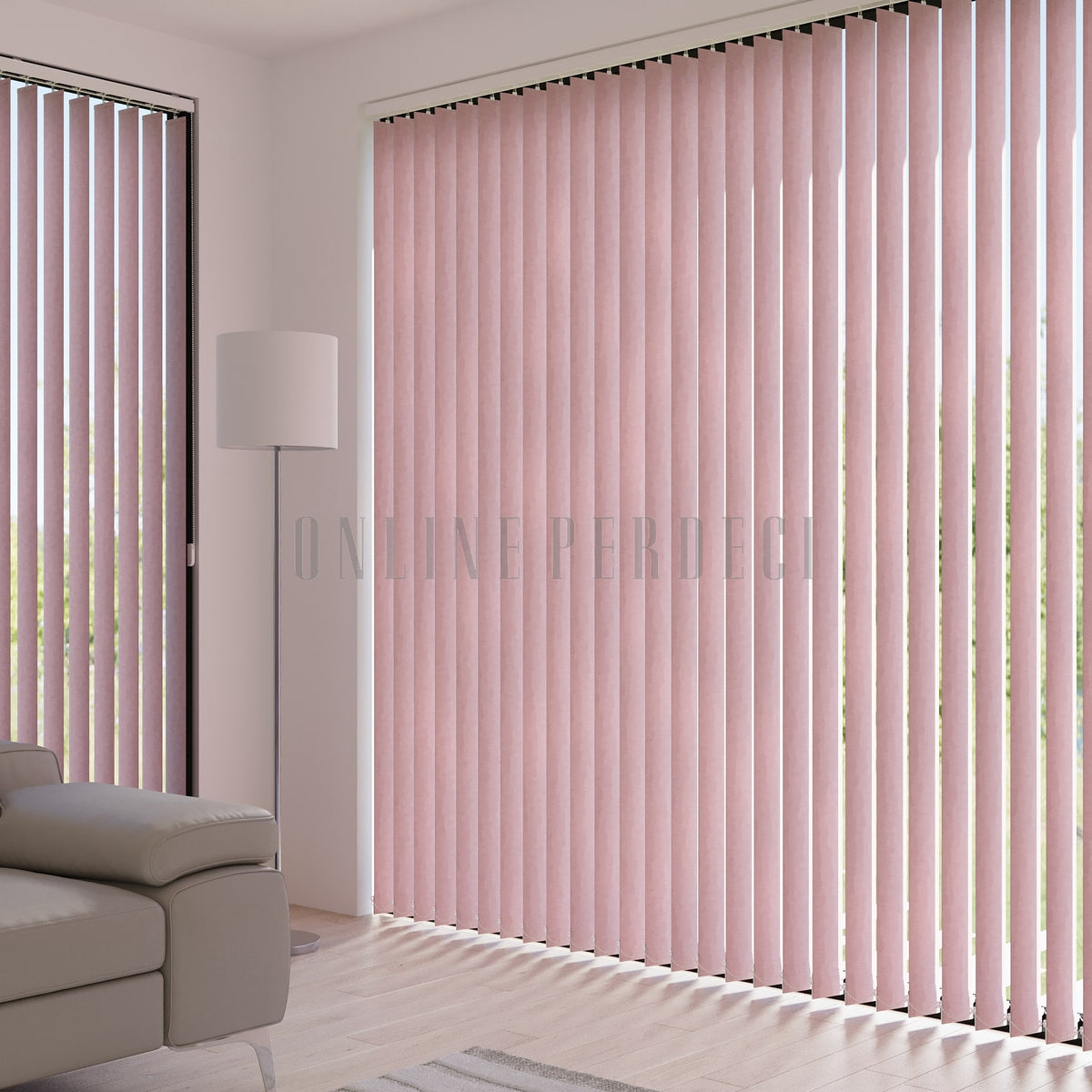 Pembe Blackout Kumaş Dikey Perde - Selestra