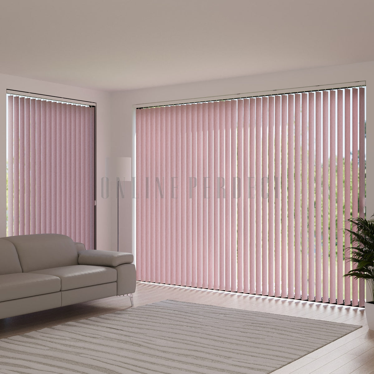 Pembe Blackout Kumaş Dikey Perde - Selestra