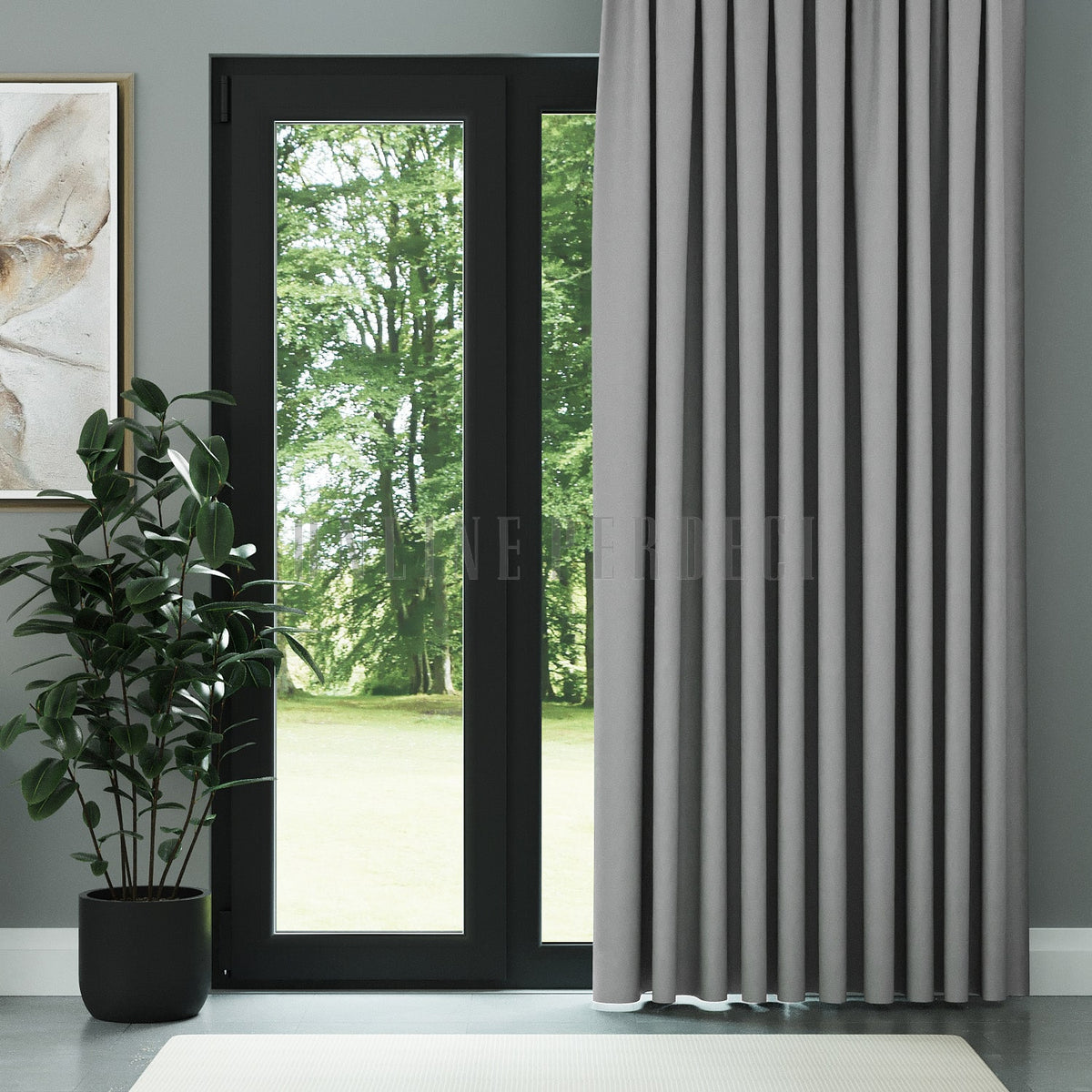 Platin Gri Blackout Karartma Fon Perde - Noctelia