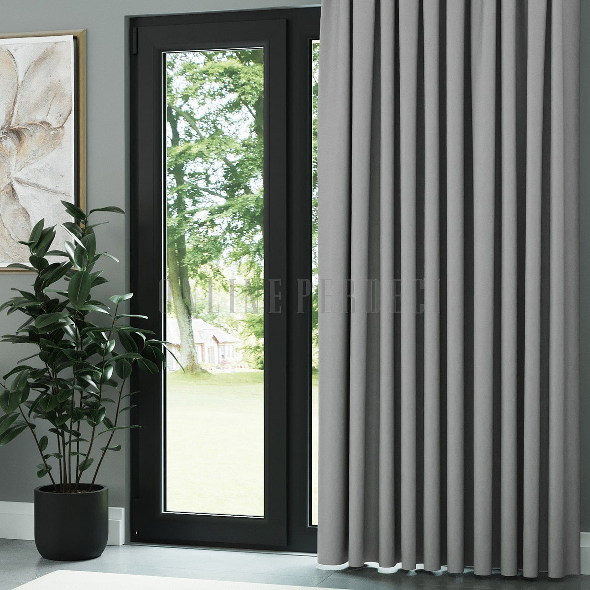Platin Gri Blackout Karartma Fon Perde - Noctelia