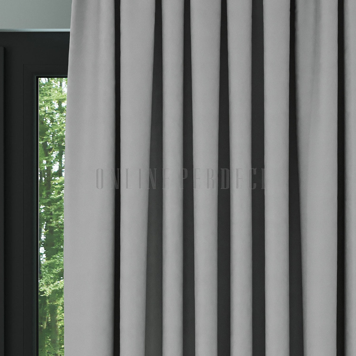 Platin Gri Blackout Karartma Fon Perde - Noctelia