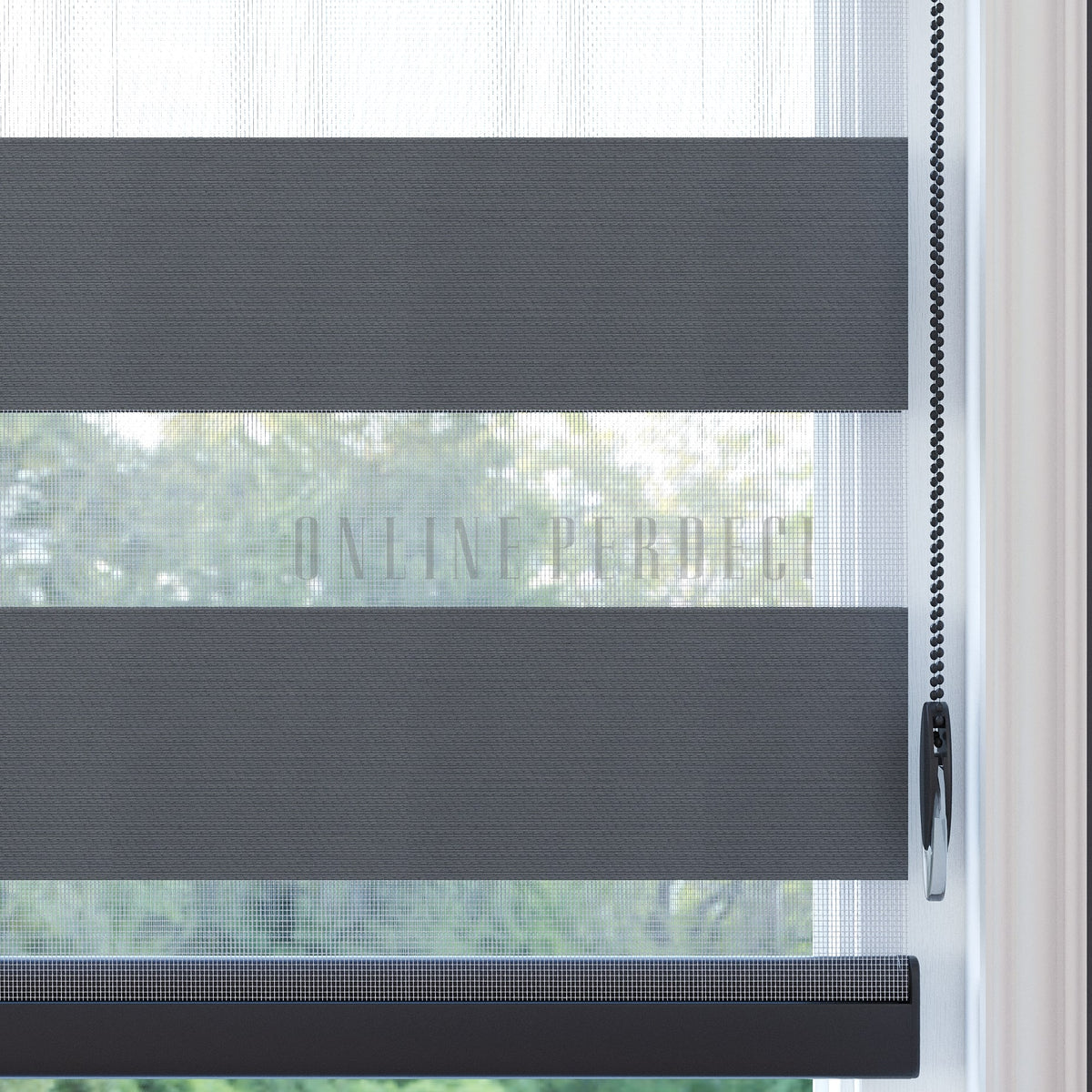 Rubina Gri Blackout Zebra Perde