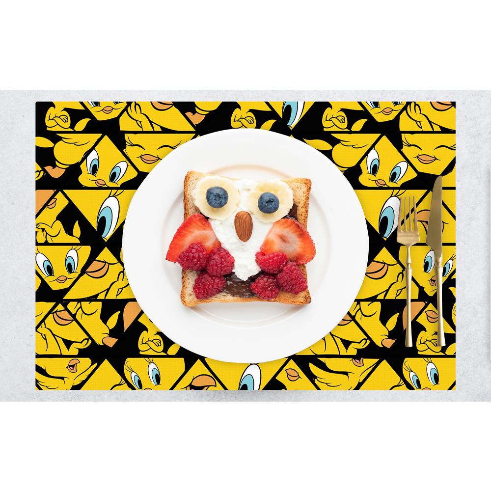 Tweety Karakter Desenli Renkli Amerikan Servis – 4'lü (30x50 cm) Eğlenceli Set