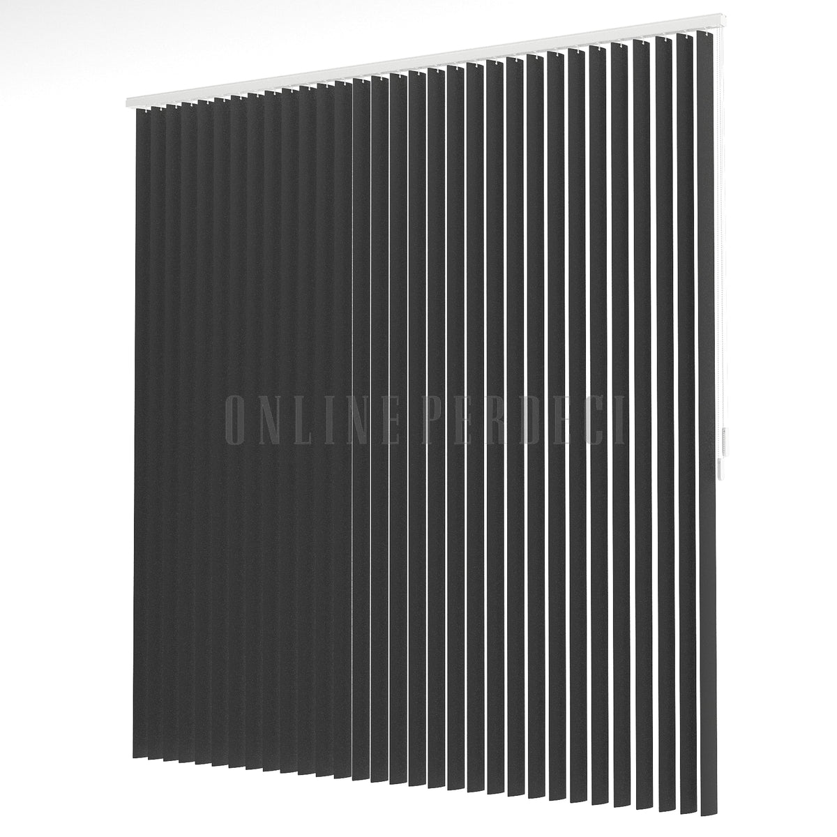 Siyah Düz PVC Dikey Perde