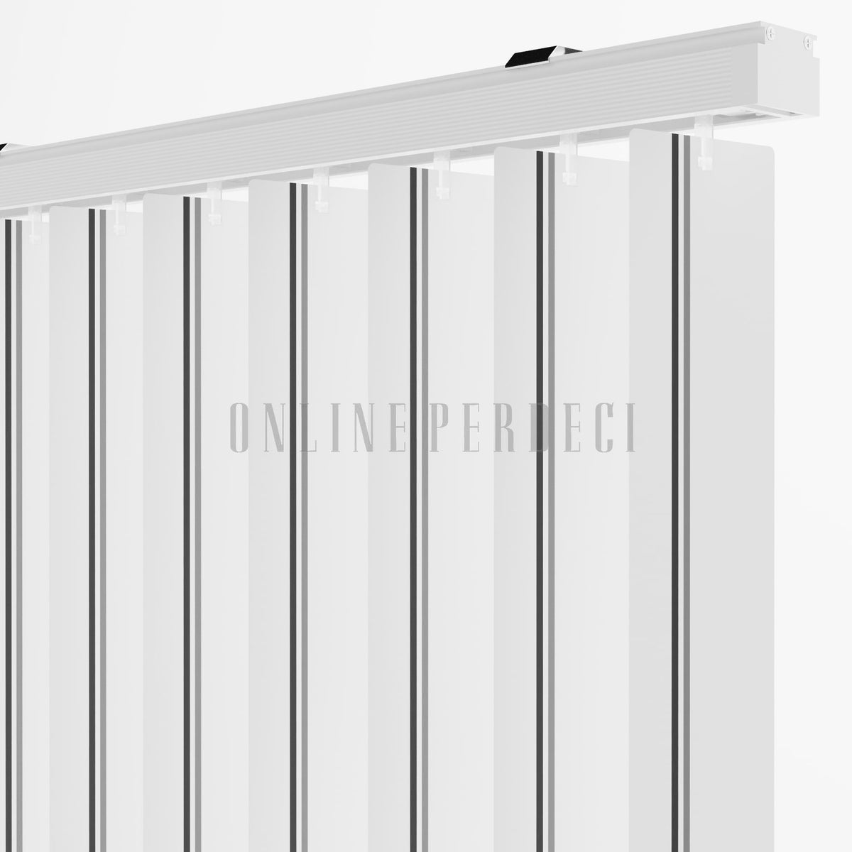 Siyah-Gri Çizgili PVC Dikey Perde