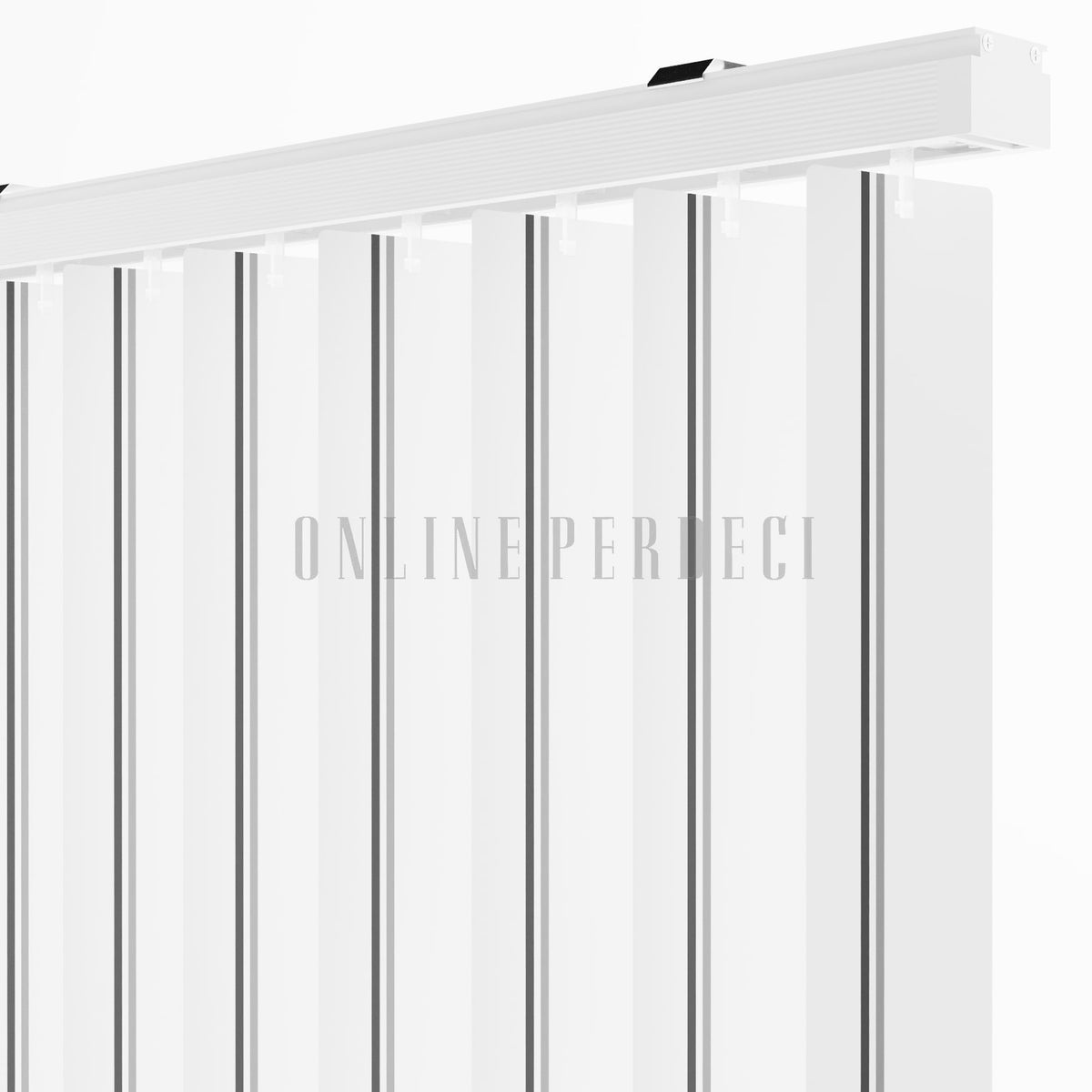 Siyah-Gri Çizgili PVC Dikey Perde