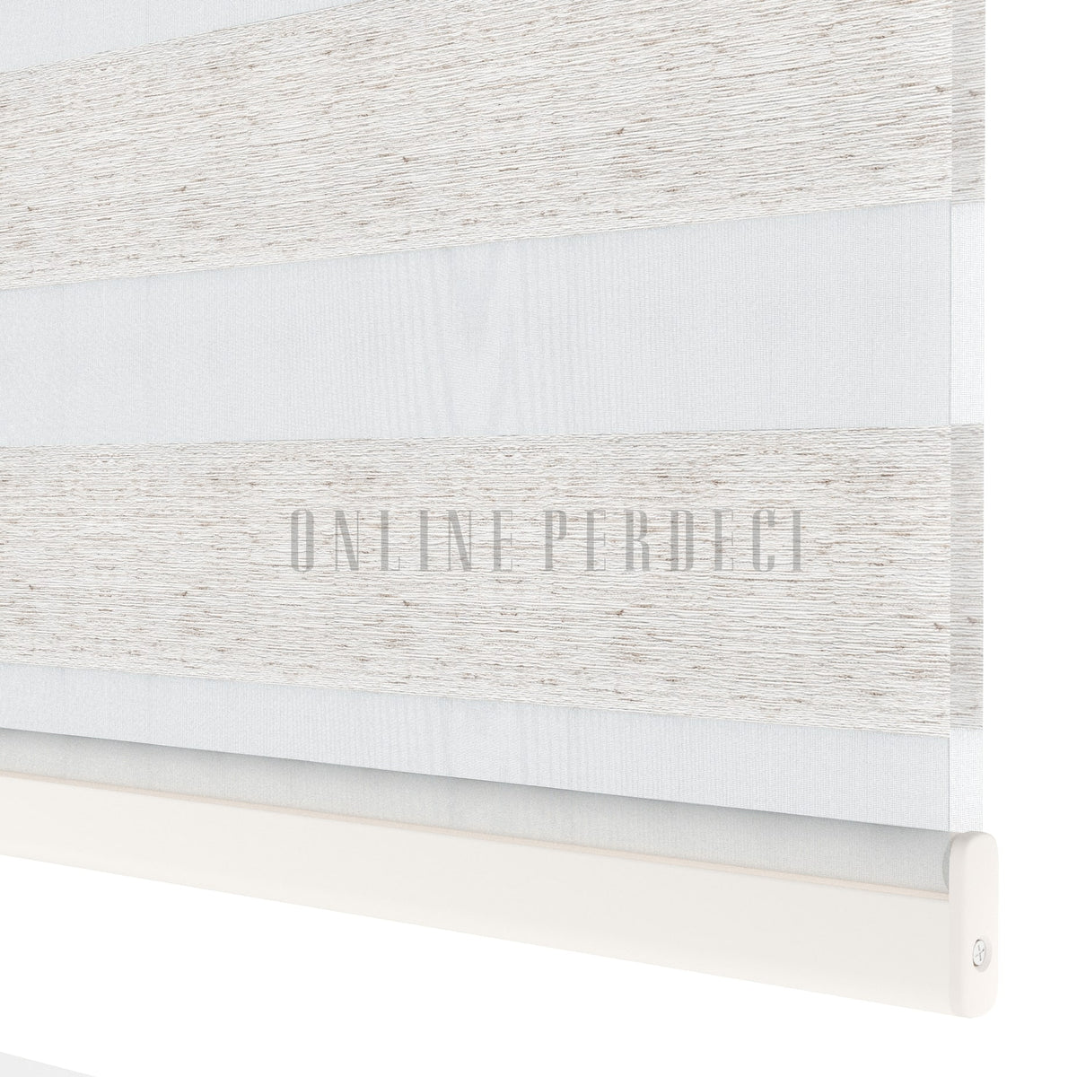 Tarlina Ekru Keten Düz Zebra Perde