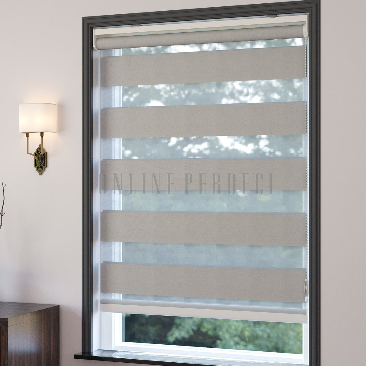 Zanata Koyu Krem Blackout Zebra Perde